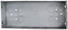 Cooper Crouse-Hinds - 4 Gang, (22) 1, 1/2 & 3/4" Knockouts, Steel Rectangle Outlet Box - 4-1/2" Overall Height x 10-7/18" Overall Width x 2-1/2" Overall Depth - USA Tool & Supply