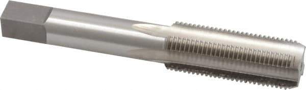 Interstate - 5/8-18 UNF 3B 4 Flute Bright Finish High Speed Steel Straight Flute Standard Hand Tap - Bottoming, Left Hand Thread, 3-13/16" OAL, 1-13/16" Thread Length, H3 Limit, Oversize - Exact Industrial Supply