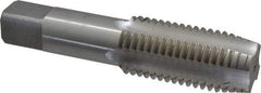Interstate - 1-3/8 - 6 UNC 3B 4 Flute Bright Finish High Speed Steel Straight Flute Standard Hand Tap - Plug, Left Hand Thread, 6-1/16" OAL, H4 Limit, Oversize - USA Tool & Supply