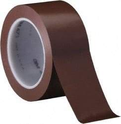 3M - Brown Solid Color Vinyl Tape - 2" Wide x 108' Long x 5.2 mil Thick, General Traffic - USA Tool & Supply