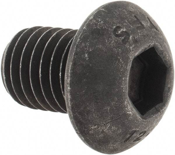 Value Collection - M12x1.75 Metric Coarse Hex Socket Drive, Button Screw - Grade 12.9 Alloy Steel, Black Oxide Finish, Fully Threaded, 16mm Length Under Head - USA Tool & Supply