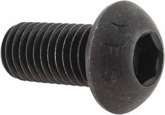 Value Collection - M12x1.75 Metric Coarse Hex Socket Drive, Button Screw - Grade 12.9 Alloy Steel, Black Oxide Finish, Fully Threaded, 25mm Length Under Head - USA Tool & Supply