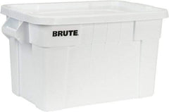 Rubbermaid - 20 Gal, 400 Lb Load Capacity White Polyethylene Tote Container - Nesting, 27.9" Long x 17.4" Wide x 15.1" High, Lid Included - USA Tool & Supply