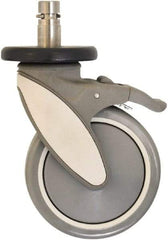 Eagle MHC - 5" Diam x 1-1/4" Wide x 8-5/8" OAH Stem Mount Swivel Caster with Brake - Polyurethane, 250 Lb Capacity, Delrin Bearing, 1" Round Stem - USA Tool & Supply