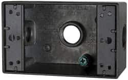 Cooper Crouse-Hinds - 1 Gang, (3) 1/2" Knockouts, Aluminum Rectangle Outlet Box - 4-9/16" Overall Height x 2-7/8" Overall Width x 2" Overall Depth, Weather Resistant - USA Tool & Supply