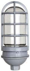 Cooper Crouse-Hinds - 120 Volt, 100 Watt, Incandescent Hazardous Location Light Fixture - Vaporproof, Corrosion & Heat Resistant, Aluminum Housing, 4-1/4" Wide x 9-3/8" High - USA Tool & Supply