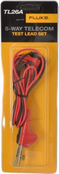 Fluke - Black/Red Electrical Test Equipment Leads Set - Use with Blade-Shaped Terminals, Gripping Terminals, Penetrating Larger Gauge Wires, Piercing Small Gauge (22-28 AWG) Wires, Threaded Terminals, Wire-Wrapped Terminals - USA Tool & Supply