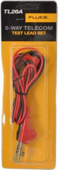 Fluke - Black/Red Electrical Test Equipment Leads Set - Use with Blade-Shaped Terminals, Gripping Terminals, Penetrating Larger Gauge Wires, Piercing Small Gauge (22-28 AWG) Wires, Threaded Terminals, Wire-Wrapped Terminals - USA Tool & Supply