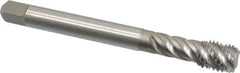 Emuge - 3/8-16 UNC, 5 Flute, 45° Helix, Bottoming Chamfer, Bright Finish, Cobalt Spiral Flute STI Tap - Right Hand Flute, 3-15/16" OAL, 0.367" Shank Diam, 0.866" Thread Length, 3B Class of Fit, Series Enorm Z - Exact Industrial Supply