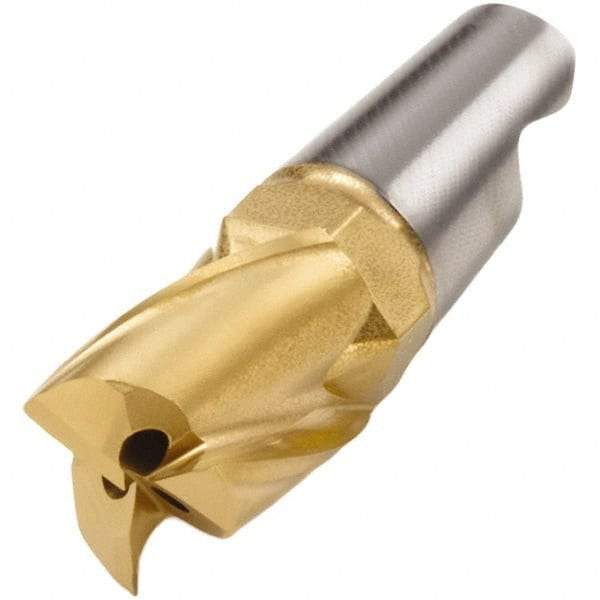 Seco - MM16 M06 Grade F40M Carbide Keyway Milling Tip Insert - TiAlN/TiN Finish, 3 Flutes, 0.618" Cutting Diam, 0.758" Depth of Cut, 0.965" Extension, 0.012" Cnr Rad - USA Tool & Supply