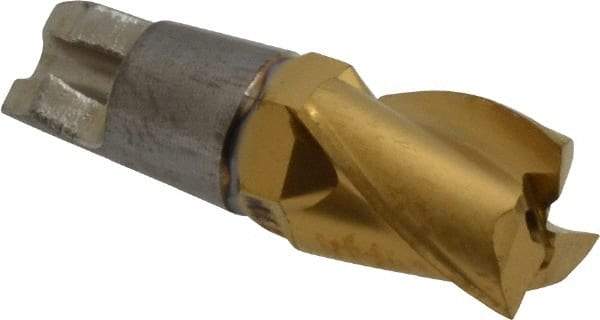 Seco - MM08 E03 Grade F30M Carbide End Milling Tip Insert - TiAlN/TiN Finish, 3 Flutes, 0.315" Cutting Diam, 0.394" Depth of Cut, 0.512" Extension - USA Tool & Supply