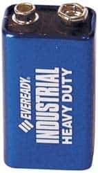 Energizer - Size 9V, Alkaline, 12 Pack, Standard Battery - 9 Volts, Miniature Snap Terminal, 6F22, ANSI, IEC Regulated - USA Tool & Supply