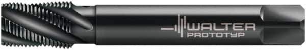 Walter-Prototyp - 3/4-14 NPT, 30° Helix, 5 Flutes, Modified Bottoming Chamfer, Oxide Finish, Cobalt, Spiral Flute Pipe Tap - Right Hand Flute, 29/32" Shank Diam, 1.024" Thread Length, 11/16" Square Size, Series A25563 - USA Tool & Supply