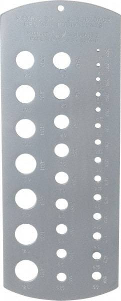 PEC Tools - 1.5mm to 12.5mm Hole Size Drill Gage - 30 Holes - USA Tool & Supply