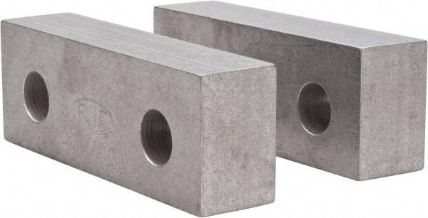 Gibraltar - 4-1/8" Wide x 1-1/2" High x 1" Thick, Flat/No Step Vise Jaw - Soft, Aluminum, Fixed Jaw, Compatible with 4" Vises - USA Tool & Supply