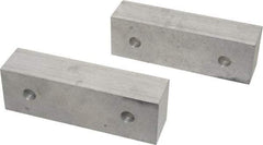 Gibraltar - 6-1/8" Wide x 2" High x 1-1/2" Thick, Flat/No Step Vise Jaw - Soft, Aluminum, Fixed Jaw, Compatible with 6" Vises - USA Tool & Supply
