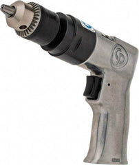 Chicago Pneumatic - 3/8" Keyed Chuck - Pistol Grip Handle, 2,400 RPM, 1.94 LPS, 4.1 CFM, 0.5 hp, 90 psi - USA Tool & Supply