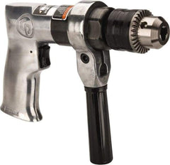 Chicago Pneumatic - 1/2" Keyed Chuck - Pistol Grip Handle, 500 RPM, 1.42 LPS, 3 CFM, 0.5 hp, 90 psi - USA Tool & Supply