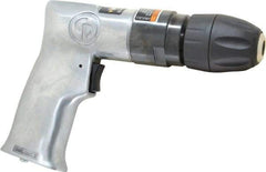 Chicago Pneumatic - 3/8" Keyless Chuck - Pistol Grip Handle, 2,400 RPM, 1.42 LPS, 3 CFM, 0.5 hp, 90 psi - USA Tool & Supply