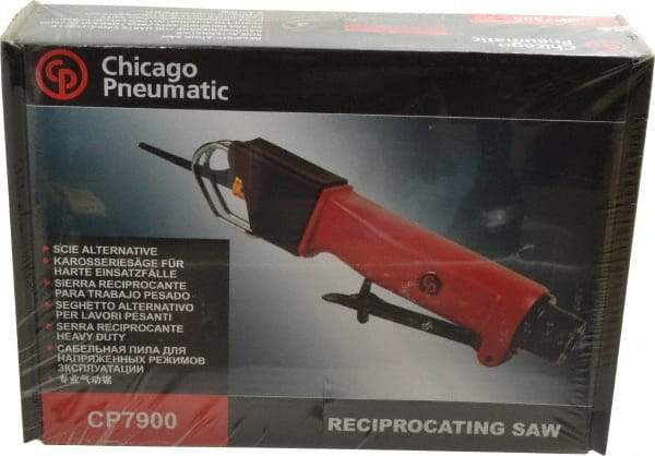 Chicago Pneumatic - 10,000 Strokes per Minute, 3/8 Inch Stroke Length, 5.5 CFM Air Reciprocating Saw - 3 Blades, 6.2 Bar Air Pressure, 3/8 Inch Inlet - USA Tool & Supply