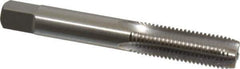 Interstate - M10x1.25 Metric Fine 4 Flute Bright Finish High Speed Steel Straight Flute Standard Hand Tap - Plug, Right Hand Thread, 2-15/16" OAL, 1-1/4" Thread Length, D3 Limit, Oversize - USA Tool & Supply