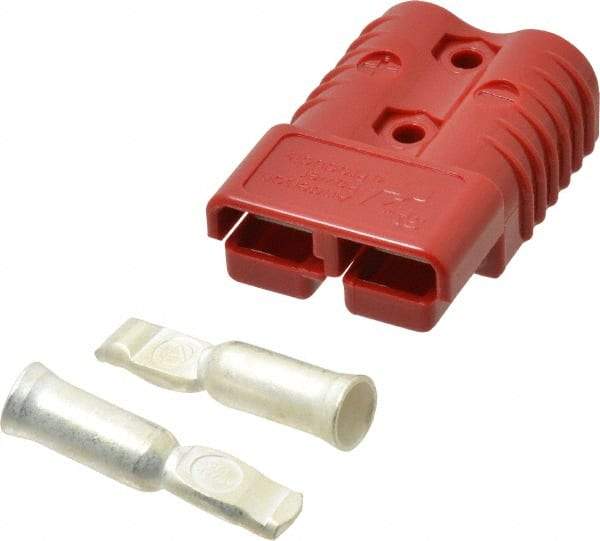 Made in USA - 1/0 AWG, 600 V, 175 A, Battery Connector - Red - USA Tool & Supply