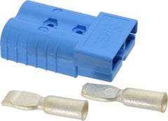 Made in USA - 2/0 AWG, 600 V, 350 A, Battery Connector - Blue - USA Tool & Supply