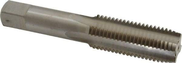 Interstate - M22x2.50 Metric Coarse 4 Flute Bright Finish High Speed Steel Straight Flute Standard Hand Tap - Plug, Right Hand Thread, 4-11/16" OAL, 2-7/32" Thread Length, D4 Limit, Oversize - USA Tool & Supply