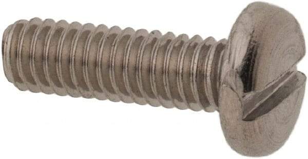 Value Collection - M2.5x0.45 Metric Coarse, 8mm Length Under Head Slotted Drive Machine Screw - Pan Head, Grade 18-8 & A2 Stainless Steel, Uncoated, Without Washer - USA Tool & Supply