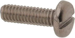 Value Collection - M2.5x0.45 Metric Coarse, 8mm Length Under Head Slotted Drive Machine Screw - Pan Head, Grade 18-8 & A2 Stainless Steel, Uncoated, Without Washer - USA Tool & Supply