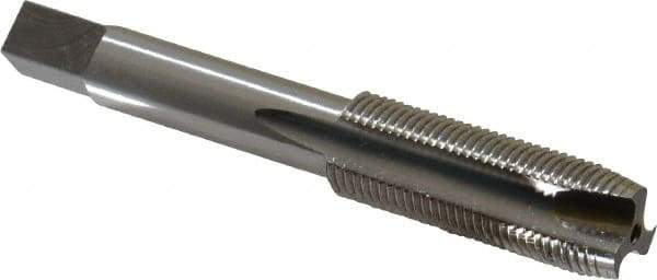 Interstate - M14x1.25 Metric Fine, 3 Flute, Bright Finish, High Speed Steel Spiral Point Tap - Plug Chamfer, Right Hand Thread, 3-19/32" OAL, 1-21/32" Thread Length - Exact Industrial Supply