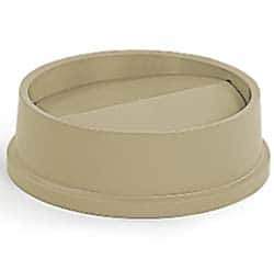 Rubbermaid - Round Lid for Use with 22 Gal Round Trash Cans - Beige, High-Impact Polystyrene, For Untouchable Trash Cans - USA Tool & Supply