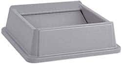 Rubbermaid - Square Lid for Use with 35 & 50 Gal Square Trash Cans - Gray, High-Impact Polystyrene, For Untouchable Trash Cans - USA Tool & Supply