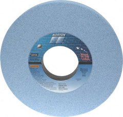 Norton - 10" Diam x 3" Hole x 1" Thick, J Hardness, 46 Grit Surface Grinding Wheel - Ceramic, Type 1, Coarse Grade, 2,485 Max RPM, Vitrified Bond, No Recess - USA Tool & Supply