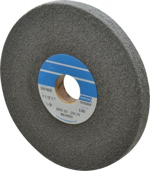 Norton - 6" Diam, 1/2" Face Width, 1" Center Hole, Fine Grade, Silicon Carbide Deburring Wheel - Convolute, Hard Density 7 Grade, 4,500 RPM - USA Tool & Supply