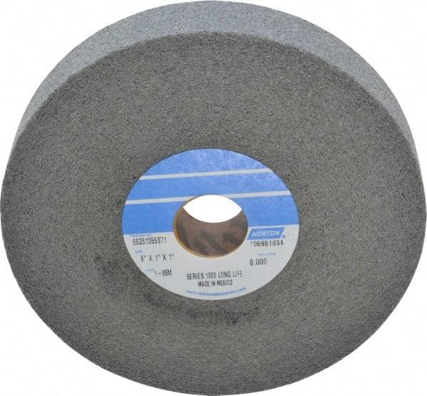 Norton - 6" Diam, 1" Face Width, 1" Center Hole, Medium Grade, Silicon Carbide Deburring Wheel - Convolute, Hard Density 9 Grade, 4,500 RPM - USA Tool & Supply