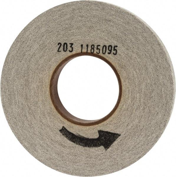 Norton - 8" Diam, 1" Face Width, 3" Center Hole, Fine Grade, Aluminum Oxide Deburring Wheel - Convolute, Hard Density 8 Grade, 3,650 RPM - USA Tool & Supply