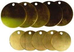 NMC - Safety & Facility Valve Tag - Tag Header: CAUTION, 1 Side, Brass - USA Tool & Supply
