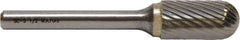 M.A. Ford - 25mm Cut Diam, 6mm Shank Diam, Cylinder with Radius Head Single Cut Burr - Carbide, Radius End, 25mm LOC, 70mm OAL - USA Tool & Supply