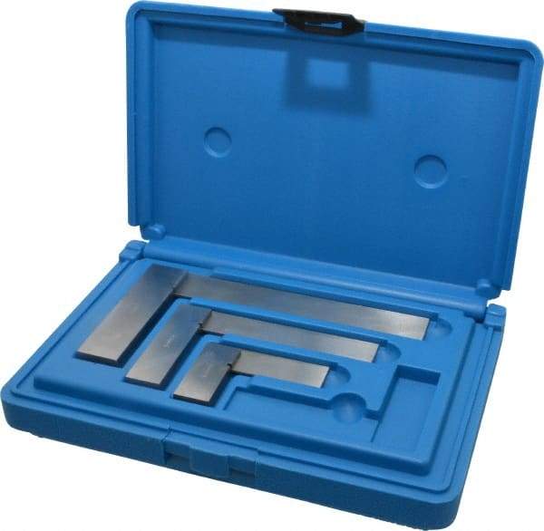 Fowler - 3 Piece, 1-1/2, 3, 4 Inch Base Length, 2, 4, 6 Inch Blade Length, Square Set - Accuracy Up to 0.0008 Inches, Steel - USA Tool & Supply