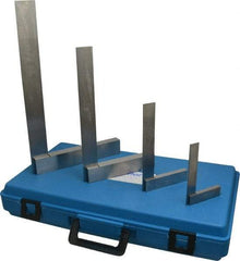 Fowler - 4 Piece, 3, 4, 6, 8 Inch Base Length, 4, 6, 9, 12 Inch Blade Length, Square Set - Steel - USA Tool & Supply