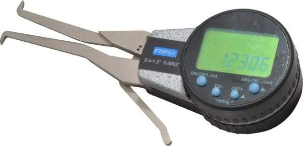 Fowler - 0.4 to 1.2 Inch, Inside Electronic Caliper Gage - 0.0005 Inch Resolution, 0.0008 Inch Accuracy, 357 Battery - USA Tool & Supply