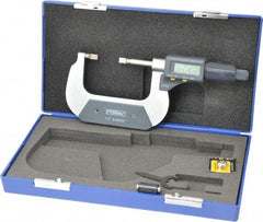 Fowler - 1" to 2" Mechanical Blade Micrometer - 0.0002" Accuracy, 0.001mm Graduation, 0.03" Blade Thickness, Friction Thimble, Digital Counter - USA Tool & Supply