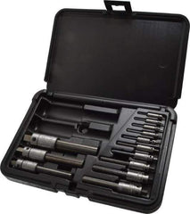 Walton - #4 to 3/4" Tap Extractor Set - 3, 4 Flutes, 13 Pieces - USA Tool & Supply