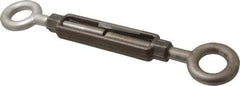 Made in USA - 5,200 Lb Load Limit, 3/4" Thread Diam, 6" Take Up, Stainless Steel Eye & Eye Turnbuckle - 8-1/8" Body Length, 1-1/16" Neck Length, 17-3/4" Closed Length - USA Tool & Supply