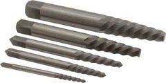 Interstate - 5 Piece Spiral Flute Screw Extractor Set - Screw Range 3/16 to 3/4" - USA Tool & Supply