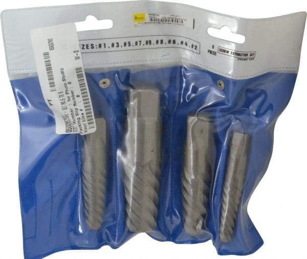 Interstate - 4 Piece Spiral Flute Screw Extractor Set - Screw Range 3/4 to 2-1/8" - USA Tool & Supply