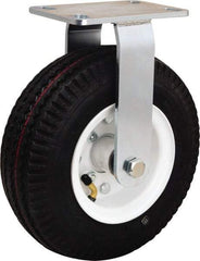 Hamilton - 10" Diam, Rubber Rigid Caster - 480 Lb Capacity, Top Plate Mount, 4" x 4-1/2" Plate, Precision Ball Bearing - USA Tool & Supply