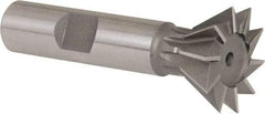 Whitney Tool Co. - 1" Diam x 7/16" Width of Cut, 60° Included Angle, High Speed Steel Dovetail Cutter - 1/2" Shank Diam, 2-1/2" Overall Length, Weldon Flat, Uncoated - USA Tool & Supply