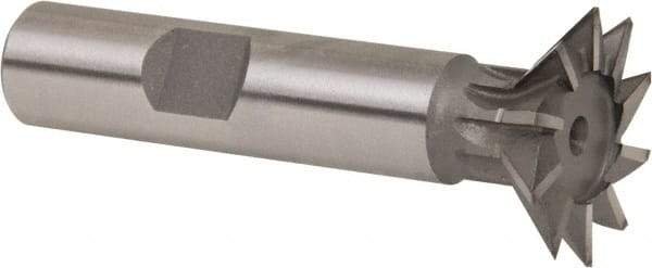Whitney Tool Co. - 1" Diam x 1/4" Width of Cut, 45° Included Angle, Cobalt Dovetail Cutter - 1/2" Shank Diam, 2-1/2" Shank Length, 2-1/2" Overall Length, Weldon Flat, Uncoated - USA Tool & Supply